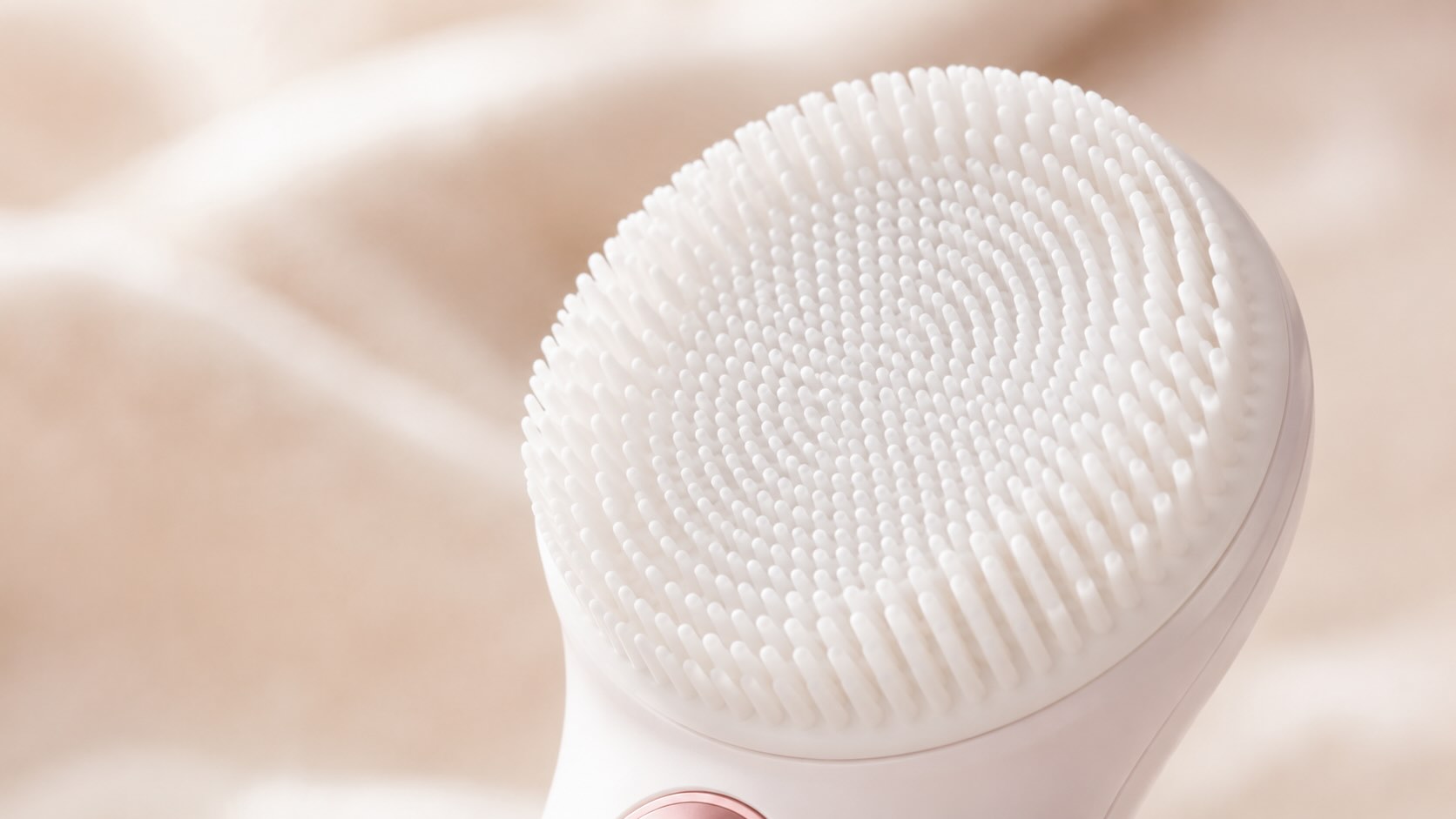 TOUCHBeauty Facial Cleansing Brush head close-up showing soft silicone bristle texture