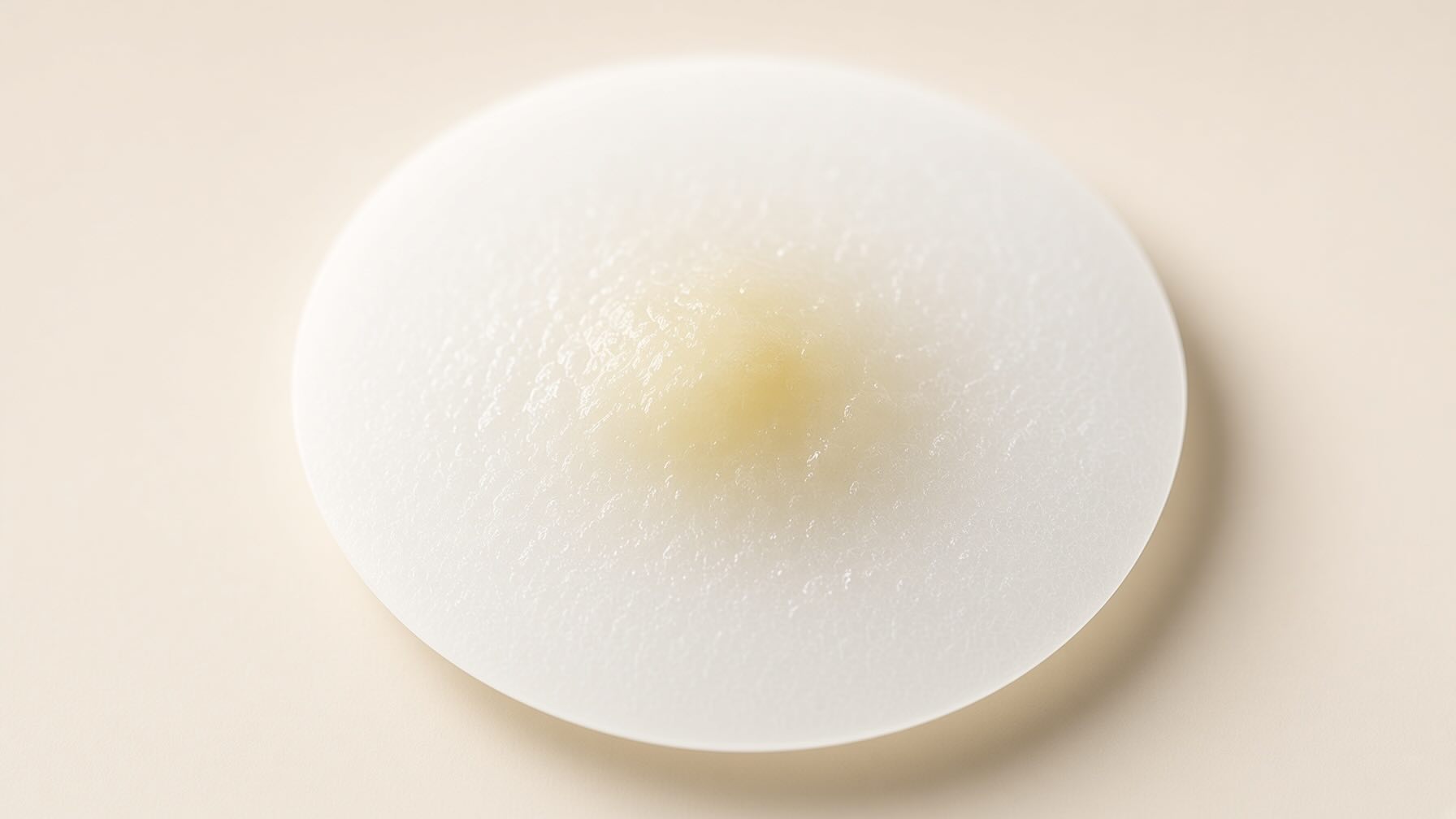 Used Mighty Patch Original after 8 hours showing the white opaque appearance from extracted fluid