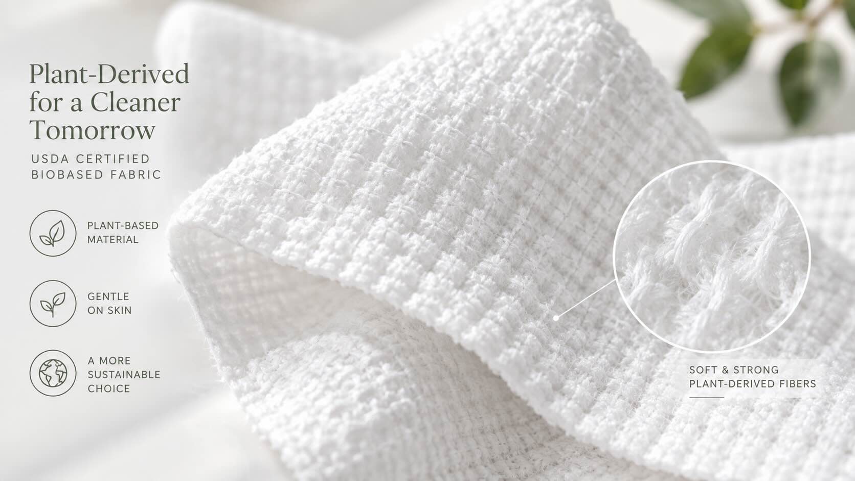 Clean Skin Club Clean Towels XL soft texture close-up showing the USDA Biobased ultra-soft material